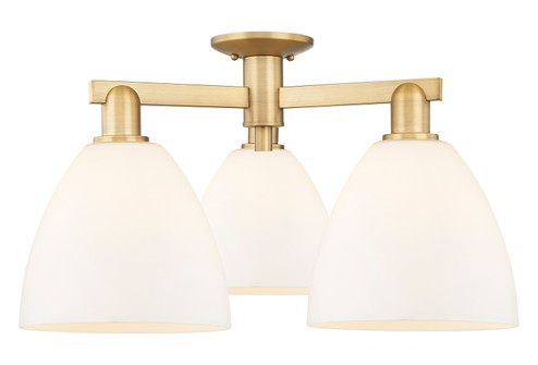 Arcadia Three Light Semi-Flush Mount in Brushed Brass (405|7163FBBGBD91)