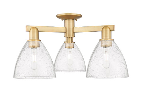 Arcadia Three Light Semi-Flush Mount in Brushed Brass (405|7163FBBGBD754)