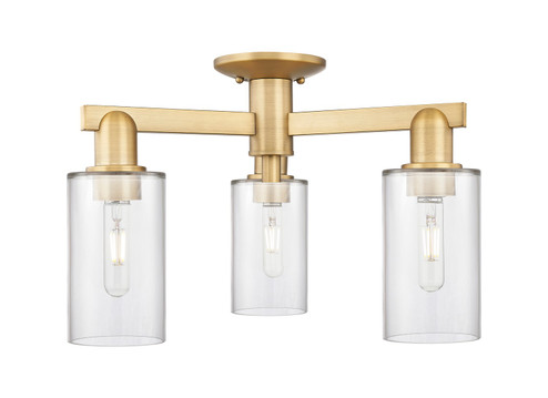 Arcadia Three Light Semi-Flush Mount in Brushed Brass (405|7163FBBG802)
