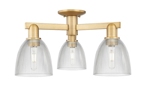 Arcadia Three Light Semi-Flush Mount in Brushed Brass (405|7163FBBG382)