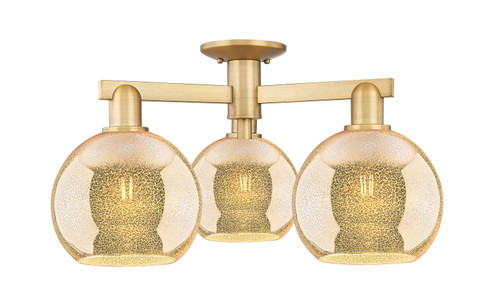 Arcadia Three Light Semi-Flush Mount in Brushed Brass (405|7163FBBG1288)