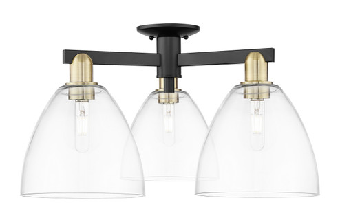Arcadia Three Light Semi-Flush Mount in Black Antique Brass (405|7163FBABGBD92)