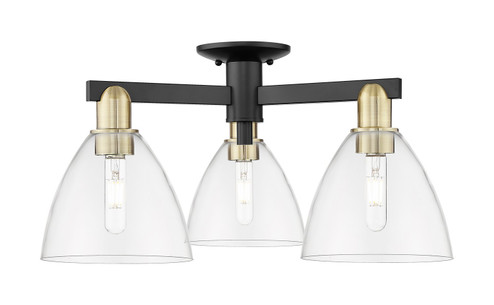 Arcadia Three Light Semi-Flush Mount in Black Antique Brass (405|7163FBABGBD752)