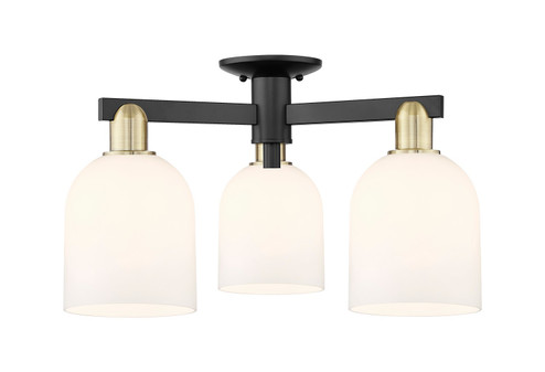 Arcadia Three Light Semi-Flush Mount in Black Antique Brass (405|7163FBABG5586GWH)