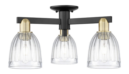 Arcadia Three Light Semi-Flush Mount in Black Antique Brass (405|7163FBABG442)