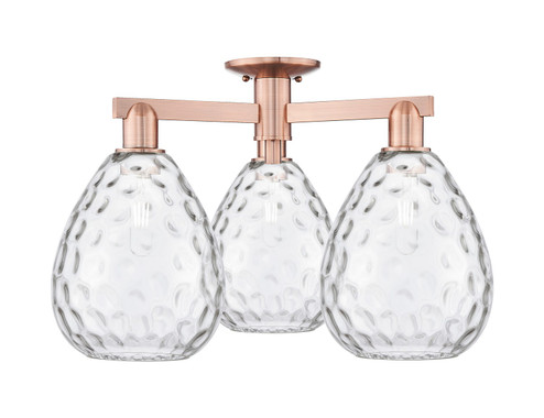 Arcadia Three Light Semi-Flush Mount in Antique Copper (405|7163FACG372)