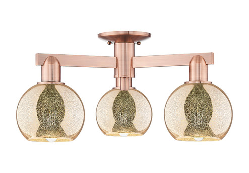 Arcadia Three Light Semi-Flush Mount in Antique Copper (405|7163FACG1286)