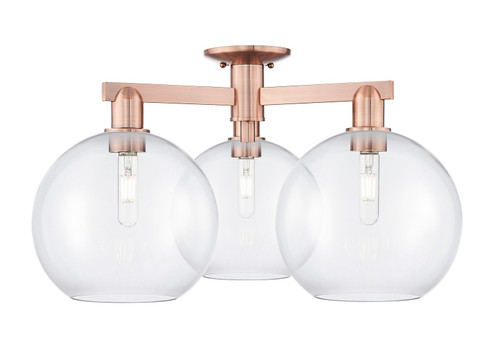 Arcadia Three Light Semi-Flush Mount in Antique Copper (405|7163FACG12210)
