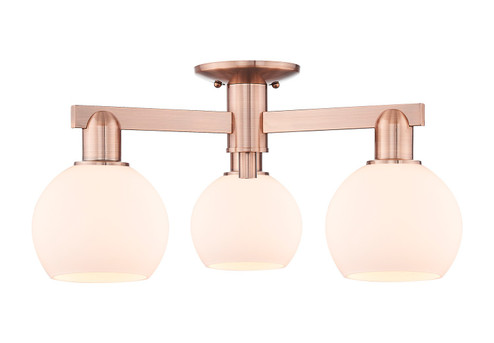 Arcadia Three Light Semi-Flush Mount in Antique Copper (405|7163FACG1216)
