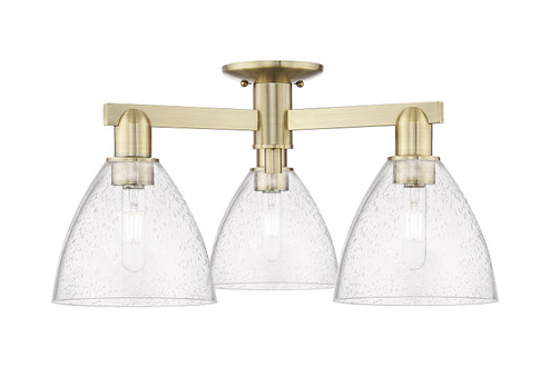 Arcadia Three Light Semi-Flush Mount in Antique Brass (405|7163FABGBD754)