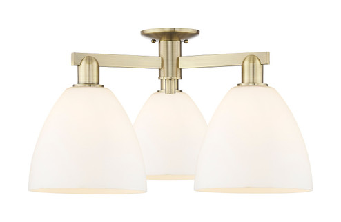 Arcadia Three Light Semi-Flush Mount in Antique Brass (405|7163FABGBD91)