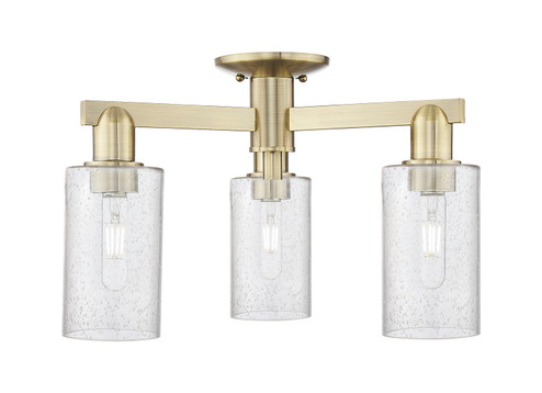 Arcadia Three Light Semi-Flush Mount in Antique Brass (405|7163FABG804)