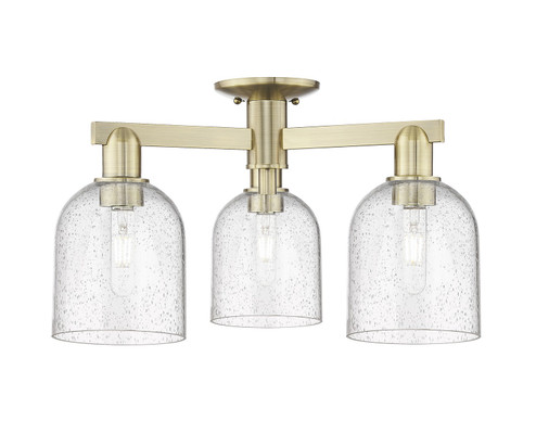 Arcadia Three Light Semi-Flush Mount in Antique Brass (405|7163FABG5586SDY)