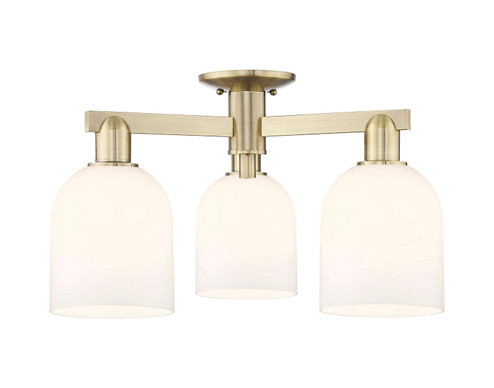 Arcadia Three Light Semi-Flush Mount in Antique Brass (405|7163FABG5586GWH)