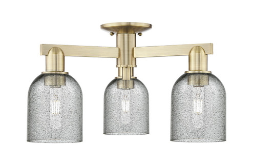 Arcadia Three Light Semi-Flush Mount in Antique Brass (405|7163FABG257)