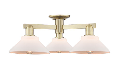 Arcadia Three Light Semi-Flush Mount in Antique Brass (405|7163FABG131)