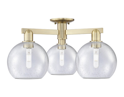 Arcadia Three Light Semi-Flush Mount in Antique Brass (405|7163FABG1248)