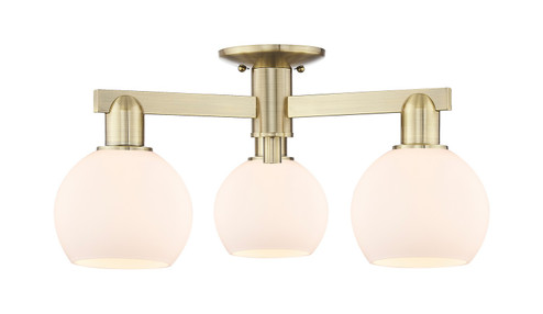 Arcadia Three Light Semi-Flush Mount in Antique Brass (405|7163FABG1216)