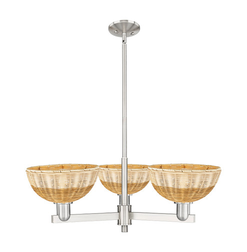 Arcadia Three Light Pendant in Satin Nickel (405|7163CRSNNBD29NAT)