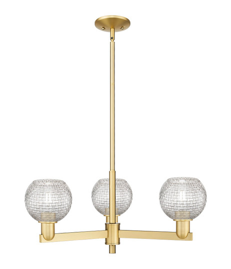 Arcadia Three Light Pendant in Satin Gold (405|7163CRSGG122C6CL)
