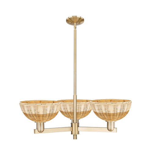 Arcadia Three Light Pendant in Champagne Bronze (405|7163CRCBNBD29NAT)