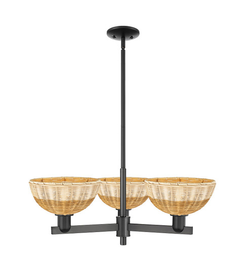 Arcadia Three Light Pendant in Matte Black (405|7163CRBKNBD29NAT)