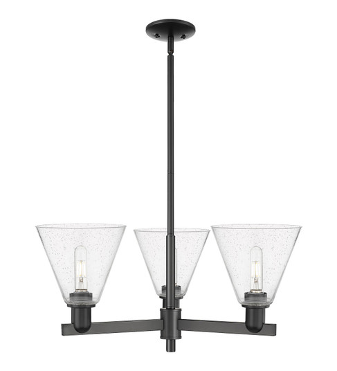 Arcadia Three Light Pendant in Matte Black (405|7163CRBKGBC84)