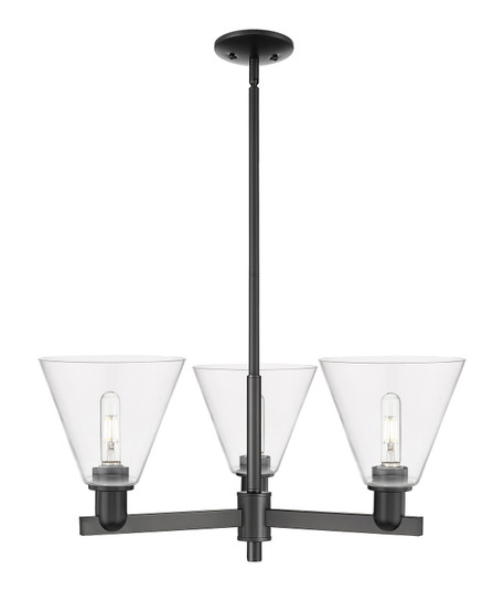 Arcadia Three Light Pendant in Matte Black (405|7163CRBKGBC82)