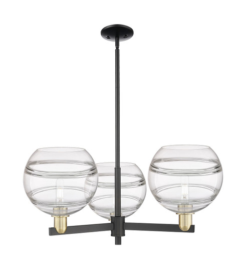 Arcadia Three Light Pendant in Black Antique Brass (405|7163CRBABG55610CL)