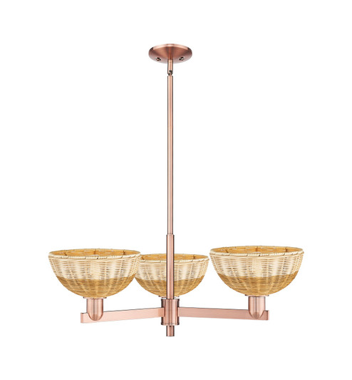 Arcadia Three Light Pendant in Antique Copper (405|7163CRACNBD29NAT)