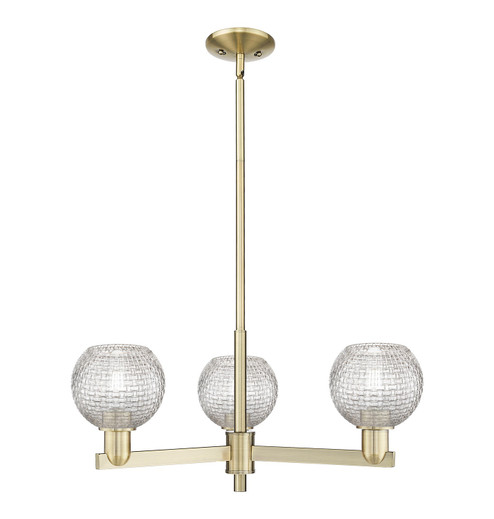Arcadia Three Light Pendant in Antique Brass (405|7163CRABG122C6CL)