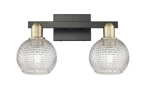 Arcadia Two Light Bath Vanity in Black Antique Brass (405|7162WBABG122C6CL)