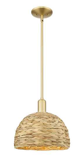 Arcadia One Light Mini Pendant in Satin Gold (405|7161SSGRBD12NAT)