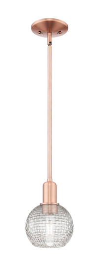 Arcadia One Light Mini Pendant in Antique Copper (405|7161SACG122C6CL)