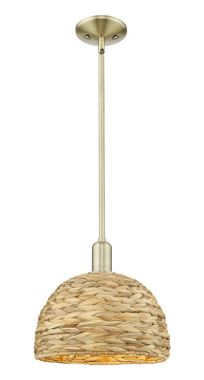 Arcadia One Light Mini Pendant in Antique Brass (405|7161SABRBD12NAT)