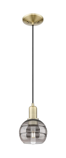 Arcadia One Light Mini Pendant in Antique Brass (405|7161PABG5566SM)