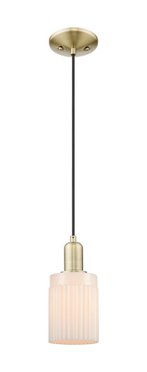 Arcadia One Light Mini Pendant in Antique Brass (405|7161PABG341)