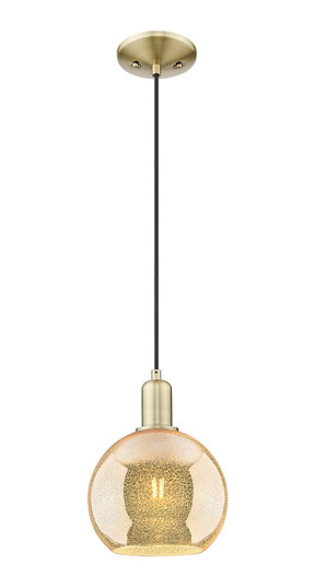 Arcadia One Light Mini Pendant in Antique Brass (405|7161PABG1288)