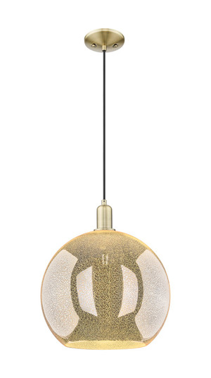 Arcadia One Light Mini Pendant in Antique Brass (405|7161PABG12814)