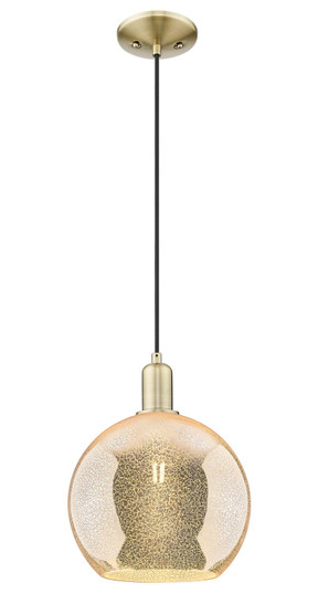 Arcadia One Light Mini Pendant in Antique Brass (405|7161PABG12810)