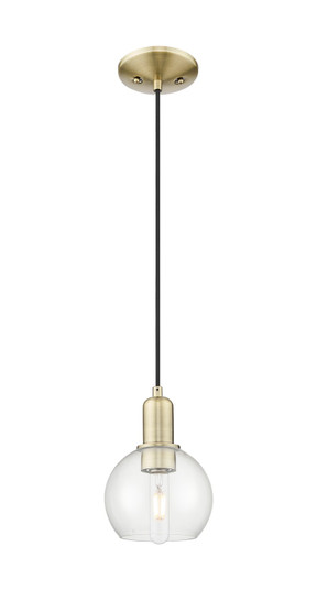 Arcadia One Light Mini Pendant in Antique Brass (405|7161PABG1226)