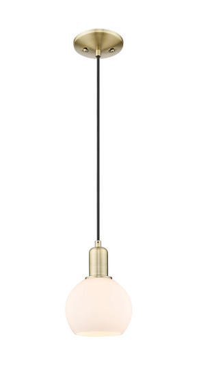 Arcadia One Light Mini Pendant in Antique Brass (405|7161PABG1216)