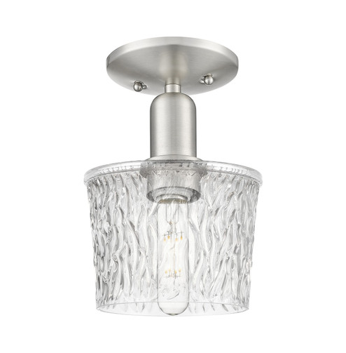 Arcadia One Light Semi-Flush Mount in Brushed Satin Nickel (405|7161CSNG402)