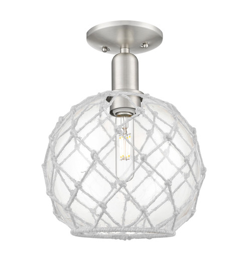 Arcadia One Light Semi-Flush Mount in Brushed Satin Nickel (405|7161CSNG12210RW)
