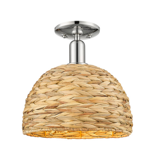 Arcadia One Light Semi-Flush Mount in Polished Nickel (405|7161CPNRBD12NAT)