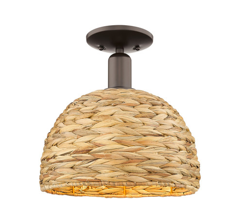 Arcadia One Light Semi-Flush Mount in Oil Rubbed Bronze (405|7161COBRBD12NAT)