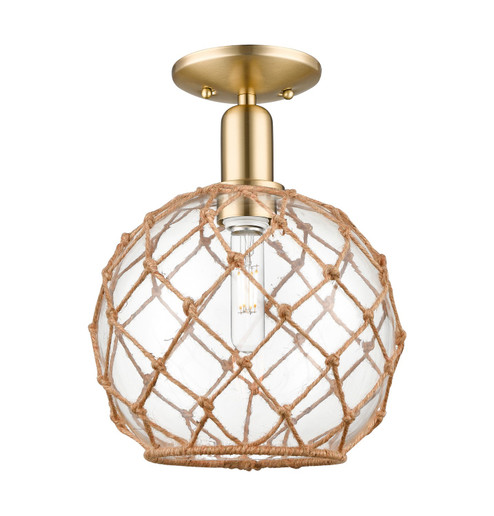 Arcadia One Light Semi-Flush Mount in Champagne Bronze (405|7161CCBG12210RB)