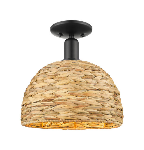 Arcadia One Light Semi-Flush Mount in Matte Black (405|7161CBKRBD12NAT)