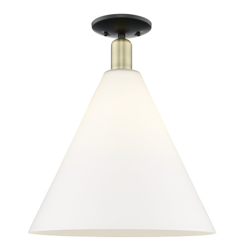 Arcadia One Light Semi-Flush Mount in Black Antique Brass (405|7161CBABGBC161)