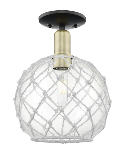 Arcadia One Light Semi-Flush Mount in Black Antique Brass (405|7161CBABG12210RW)